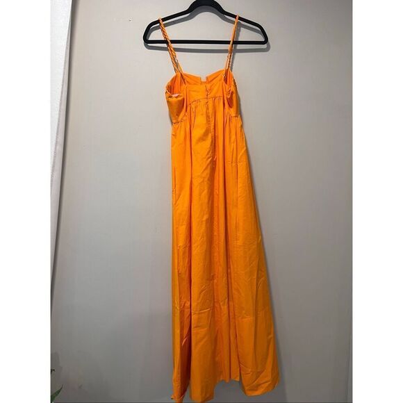 FARM Rio Women's Bright Orange Sleeveless Bustier Cotton Maxi Dress XS NWOT - Picture 8 of 12